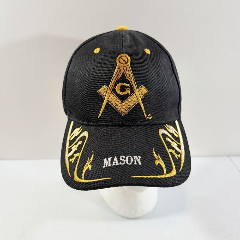 Mason Hat Freemasons‎ Black Masonic Cap Masons Adjustable Compass Square